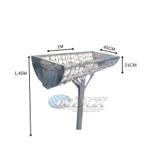 Lixeira Urbana com Tiras Vazadas em INOX 304 - 100x45x21 Cm