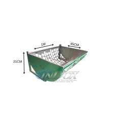 Lixeira para fixar na Parede Tiras Vazadas em INOX 304 - 100x45x21 Cm
